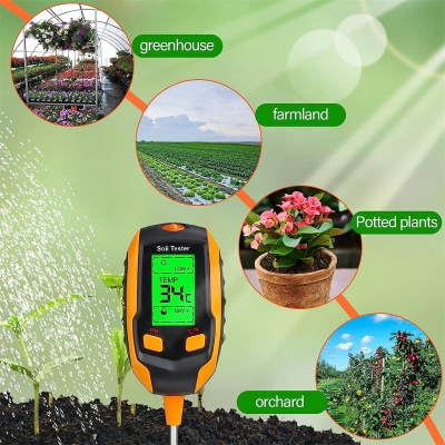 4in1/5in1/6in1 Digital Soil Tester LCD Backlight PH Moisture Temperature Sunlight Intensity Top Gardening Tool COD [2000025]