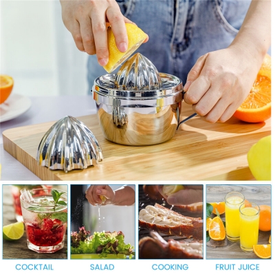 Stainless Steel Lemon Squeezer Manual Fruit Juicer Built-in Measuring Cup 500ml COD [1965061]