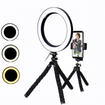 8.3 Inch Tripod Live Stream Selfie LED Ring Light Fill Light With Phone Holder COD