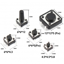 125pcs/Lot Touch Switch/Micro Switch /Push Buttons Switches 25 Types Assorted Kit 2*4/3*6/4*4/6*6 for DIY Tool Package COD