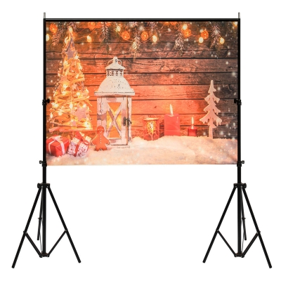 5x7FT Vinyl Christmas Tree Light Wood Wall Photography Backdrop Background Studio Prop COD [1416572]