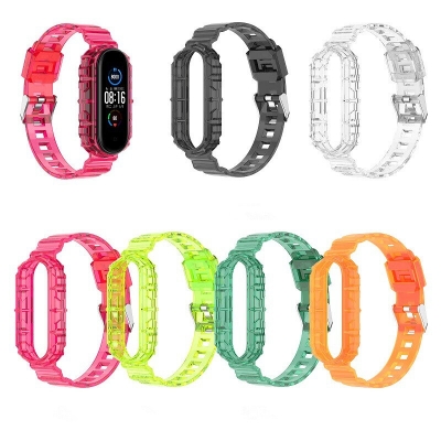 Bakeey Crystal Transparent Comfortable Lightweight Pure TPU Watch Band Strap Replacement for Xiaomi Mi Band 6 / Mi Band 5 Non-Original COD [1861937]