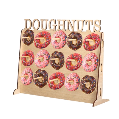 50x40 DIY Wooden Donuts Wall Stand Holds Kitchen Doughnut Storage Rack Wedding Party Decor COD [1587857]