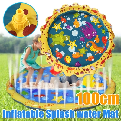 Yellow Lace Inflatable Water Spray Cushion Inflatable Toy Lawn Beach Game Toys COD [1673924]