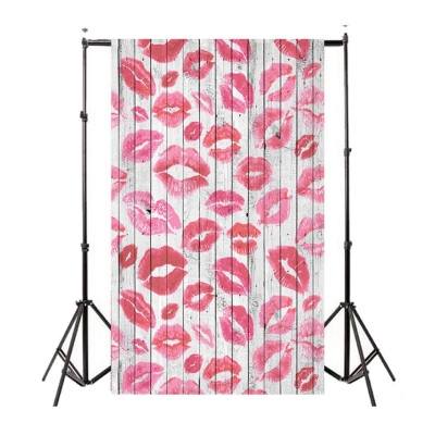 4x6FT Vinyl Pink Red Lips Wall Floor Photography Backdrop Background Studio Prop COD [1423223]