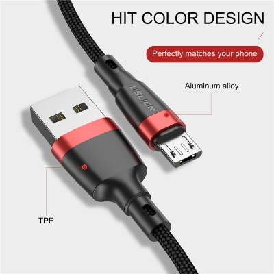 USLION 3A USB-A to Micro USB Cable QC3.0 Fast Charging Data Transmission Copper Core Line 1M/2M Long for Samsung for Xiaomi for Oppo Android Phone COD [1989317]