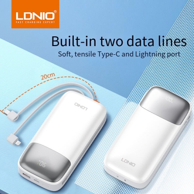 LDNIO PD20 22.5W 77Wh 20000mAh Power Bank External Battery Power Supply with 1 Input & 3 Outputs LED Display PD QC3.0 SCP Fast Charging for iPhone 15 14 13 12 for Huawei Mate60 Pro for Samsung Galaxy [1999328]