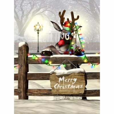 3x5FT Silk Christmas Deer Light Thin Photography Studio Backdrop Photo Background Party Props COD [1112422]