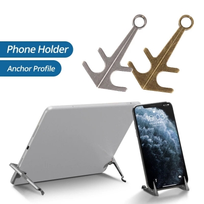 Bakeey 2PCS Magnetic Holder Retro Portable Anchor Shaped Metal Mini Desktop Stand Support Suction Tablet Phone Tripod Desktop Magnet Bracket For iPhone 12 Poco X3 NFC [1762808]