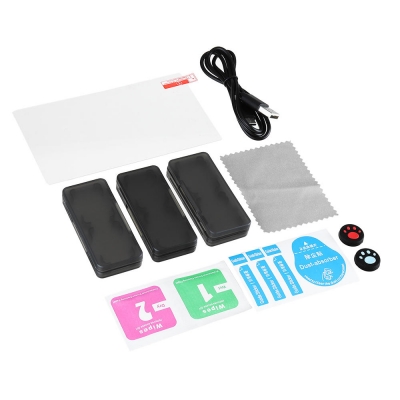 iPega PG-SL001 9-in-1 Set Storage Bag Game Card Box for Switch Lite Console Cleaning Tempered Film Rocker Cap Type-C Charging Cable COD [1582695]