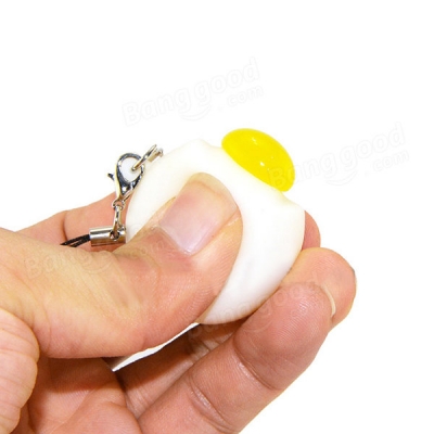 Squeeze Lazy Egg Yolk Stress Reliever Phone Bag Strap Pendent 4cm COD [1118627]