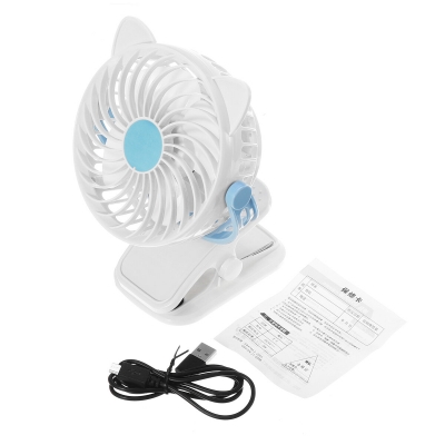 Mini USB Clip-on Fan 360° Rotation 3 Speeds USB Rechargeable Portable Travel Desktop Fan COD [1690120]