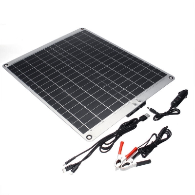 12V/5V 20W Monocrystalline Silicon Solar Panel With Alligator Clip COD [1438030]