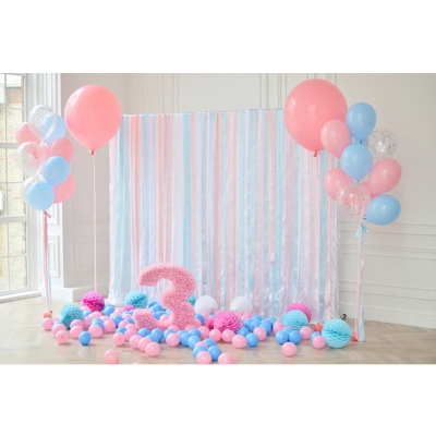 5x3FT 7x5FT 9x6FT Vinyl Pink Blue Balloon 3 Years Old Birthday Photography Backdrop Background Studio Prop COD [1635482]