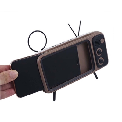 Bakeey Mini Retro TV Pattern Desktop Phone Stand Holder Lazy Bracket for Mobile Phone between 4.7 inch to 5.5 inch COD [1634630]