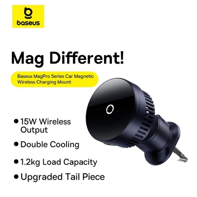 Baseus MagPro Series 15W 10W 7.5W 5W Wireless Magnetic Car Phone Charger Holder Fast Wireless Charging Bracket Car Air Vent for iPhone 15 14 13 for Huawei Mate60 Pro for Samsung Galaxy Z Flip4 for Xia [2002186]