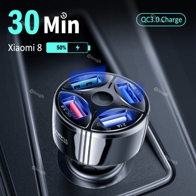 ELOUGH 7A 35W Car Charger 4 Port Usb Quick Charge Portable QC3.0 Car Charger for Iphone XIAOMI HUAWEI COD [1935439]