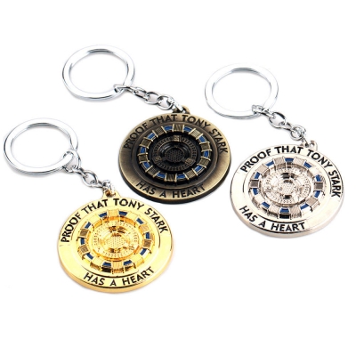 Iron Tony MK1 Reactor Keychain Necklace Energy Block Core Alloy Pendant Movie Peripheral Toys [1620237]