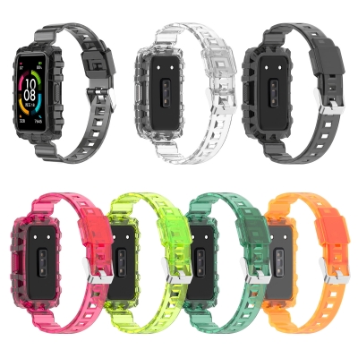 Bakeey Fashion Comfortable Translucent Soft TPU Watch Band Strap Replacement for Huawei Band 6/ Honor Band 6 COD [1878295]