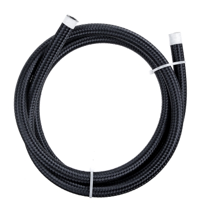 5FT AN4/AN6/AN8/AN10 Car Fuel Hose Oil Gas Line Nylon Stainless Steel Braided Black COD [1682387]