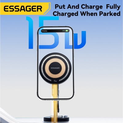 ESSAGER QH-AKD111 15W Wireless Charging Car Magnetic Holder for Smart Phones for iPhone 15 14 13 for Huawei Mate60 Pro for Xiaomi 14pro for Oppo Find X7 [2008411]