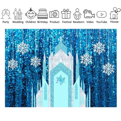 8x6ft 7x5ft 5x3ft Vinyl Cloth Romantic Ice Castle Photography Background Studio Photo Props Backdrop for Wedding Birthday Party COD [1734723]