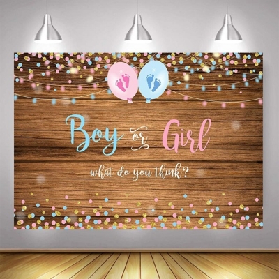 150x100CM 210x150CM 250x180CM Spray Painted Vinyl Boy Girl Gender Reveal Photography Backdrop Party Background Decoration COD [1673215]