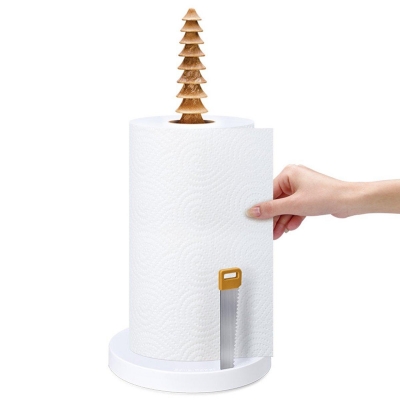 Kitchen Paper Towel Holder Free Standing Bathroom Tissue Roll Dispenser Storage COD [1612771]