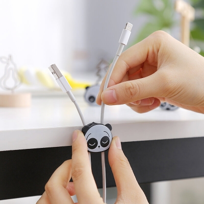 2Pcs Cute Mini Panda Pattern Multi-function Two-way Winding Desktop Tidy Management Cable Organizer Winder for iPhone X XS Huawei Xiaomi Mi9 S10 S10+ Data Cable and Mouse Headphone Wire Non-original [1647879]