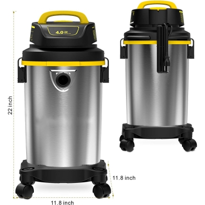 [USA Direct] SL18129 Wet/Dry Vacuum 4 Gallon 4 Peak HP Stainless Steel Tank Powerful Suction Portable Shop Vacuum with Accessories COD [2004514]