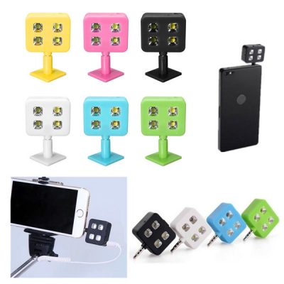 Portable 4 LED Enhancing Flash Fill Light For iPhone Universal Smartphone Selfie Stick COD [997892]