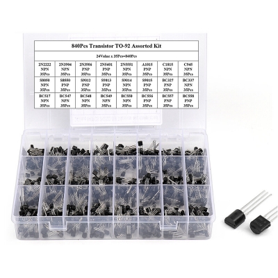 840PCS TO-92 Diode Transistor Set 24 Values 35pcs/value NPN PNP Lead Transistors Assorted Kit COD [1980240]