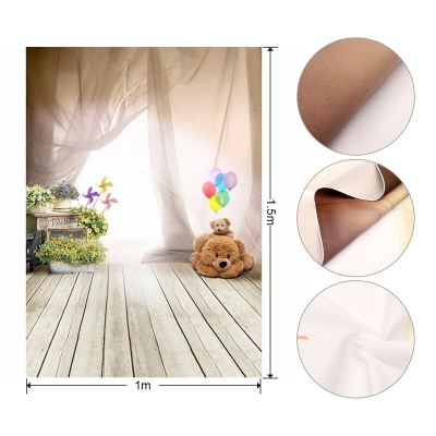 (Clearance Price)3x5FT Vinyl Kids Child Photography Backdrop Ballon Bear Curtain Photo Background COD [1072113]