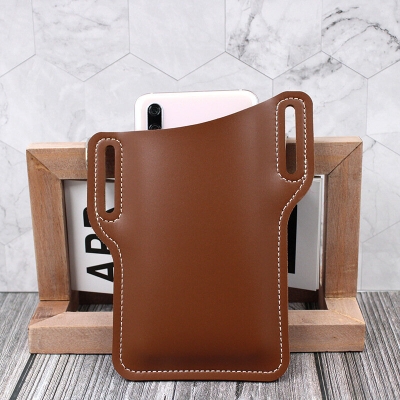 Bakeey Men Vintage Casual Genuine Leather Bag Waist Bag Pouch Leather Belt Bag Purse Under For 6.3 inch Phone Nokia Phone Ulefone Armor 9 COD [1684490]