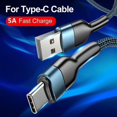 5A USB-A to Type-C Cable Fast Charging Data Transmission Pure Copper Core Line 1M/2M Long for Huawei P50 for Samsung Galaxy S23 for Oppo Reno9 for Xiaomi 13pro [1983928]