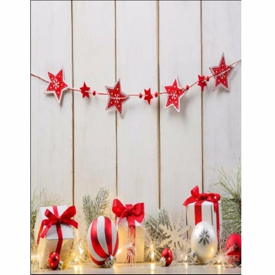 3x5ft Vinyl Christmas Gift Wood Floor Balloon Backdrop Photography Background Studio Prop COD [1380976]