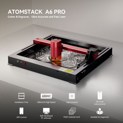 ATOMSTACK A6 Pro Laser Engraver 6W Laser Output Power Laser Engraving Machine 600m/s High Speed for Wood / Metal / Acrylic / Leather COD [2000164]