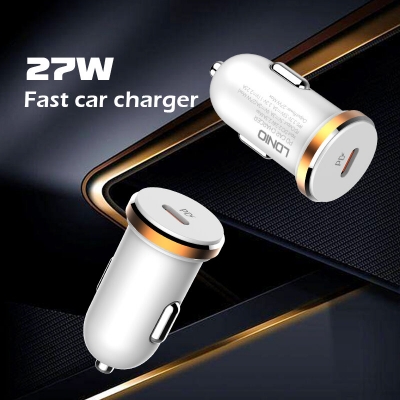 LDNIO C22Q PD27W 1-Port USB PD Car Charger Adapter 27W USB-C Fast Charging for iPhone 15 14 13 for Huawei Mate60 Pro for Samsung Galaxy Z Flip 4 for Xiaomi 13pro [2003134]