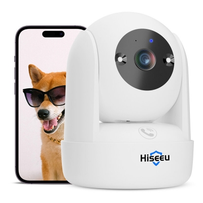 Hiseeu CB2 Indoor 3MP Wireless PTZ Camera Intelligent Night Vision Motion Tracking Two-way Audio One-click SOS Call for Home&Elderly Security Safety COD [1997338]