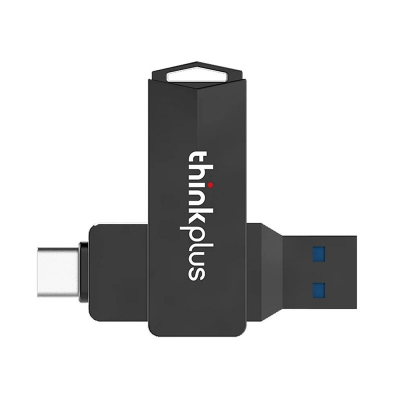 Lenovo Thinkplus MU254 USB3.0&Type-C Dual Port Metal U Disk 32/64/128/256/512G Rotatable USB Flash Drive High-speed U Disk for Phone PC Laptop COD [2003836]