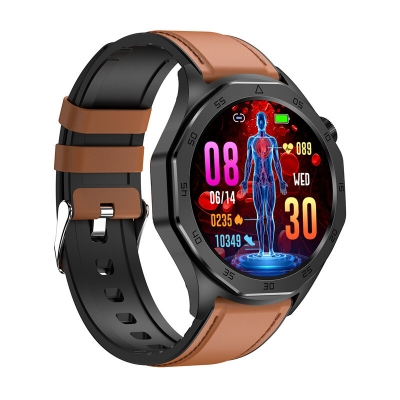 ET480 1.43inch AMOLED Screen ECG Uric Acid Lipid bluetooth Call Heart Rate Blood Pressure SpO2 Monitor BMI Body Fat Measurement HRV Function AI Medical Diagnosis Metto Function IP68 Waterproof Smart W [2008473]