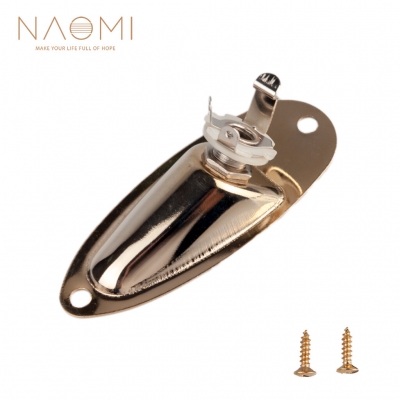 NAOMI Guitar Jack Boat Style Pickup Output Jack Plate Socket Accessories Electric Guitar Part Gold COD [1777391]