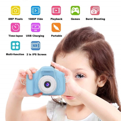 8M 1080P 4X Zoom Mini Digital Camera 2 inch Screen support 32GB TF Card for Kids Baby Cute Camcorder Video Chil COD [1934277]