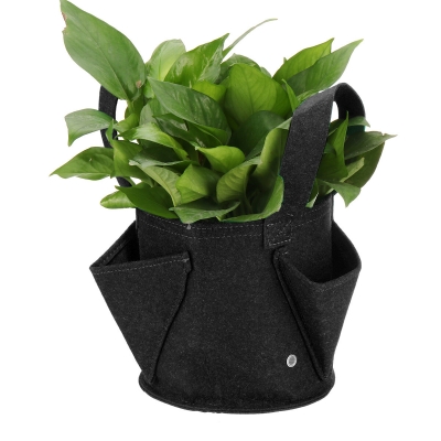 2mm Ultra Thick Black Round Planting Container Non-Woven Felt Planter Pot Grow Bags Plants Nursery Seedling Planting Barrel COD [1544992]