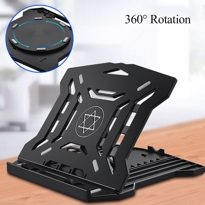 2 IN 1 Foldable 8-Level Height Adjustable Macbook Holder Stand Bracket with Phone Holder for Laptops Tablets COD [1822444]