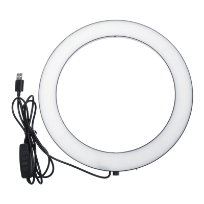 26cm Portable Stepless Adjustable LED Ring Full Light Makeup Mirror Light Photography Lighting Selfie Ring Lamp with Phone Holder COD [1659255]