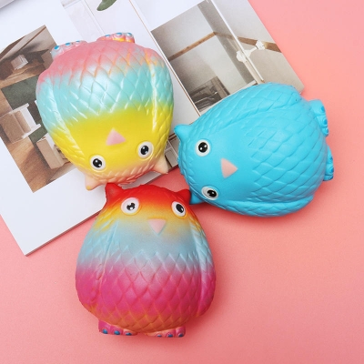 Jumbo Squishy Rainbow Owl 12cm Soft Slow Rising Toy With Original Packing COD [1281172]