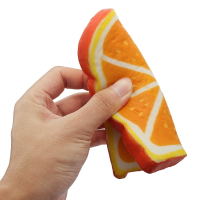 SquishyShop Orange Bread Toast Slice Squishy 14cm Soft Slow Rising Collection Gift Decor Toy COD [1210104]