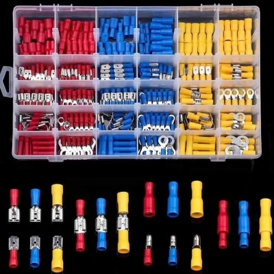 480/300/280Pcs Assorted Spade Terminals Insulated Cable Connector Electrical Wire Crimp Butt Ring Fork Set Ring Lugs Rolled Kit COD [1931504]