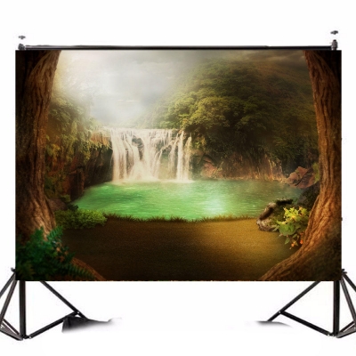 5x7FT Vinyl Waterfall Pool Photography Backdrop Background Studio Prop COD [1419833]